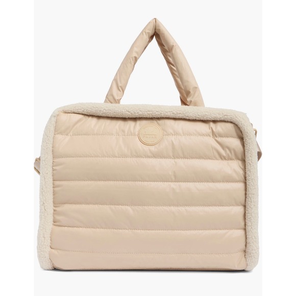 Pajar Tote Bag‎ Quilted Puffer Sherpa Trim Travel Carry-On Handbag - Picture 1 of 9